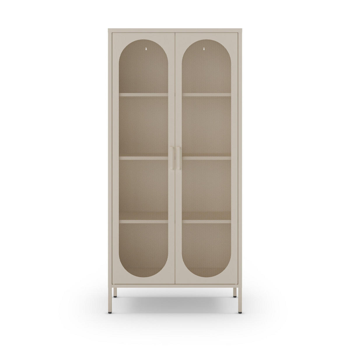 METALLVITRINE mit 2 Türen, Höhe 170 cm - Zio - Beige - Beige, Metall (80/170/40cm) - Drawer