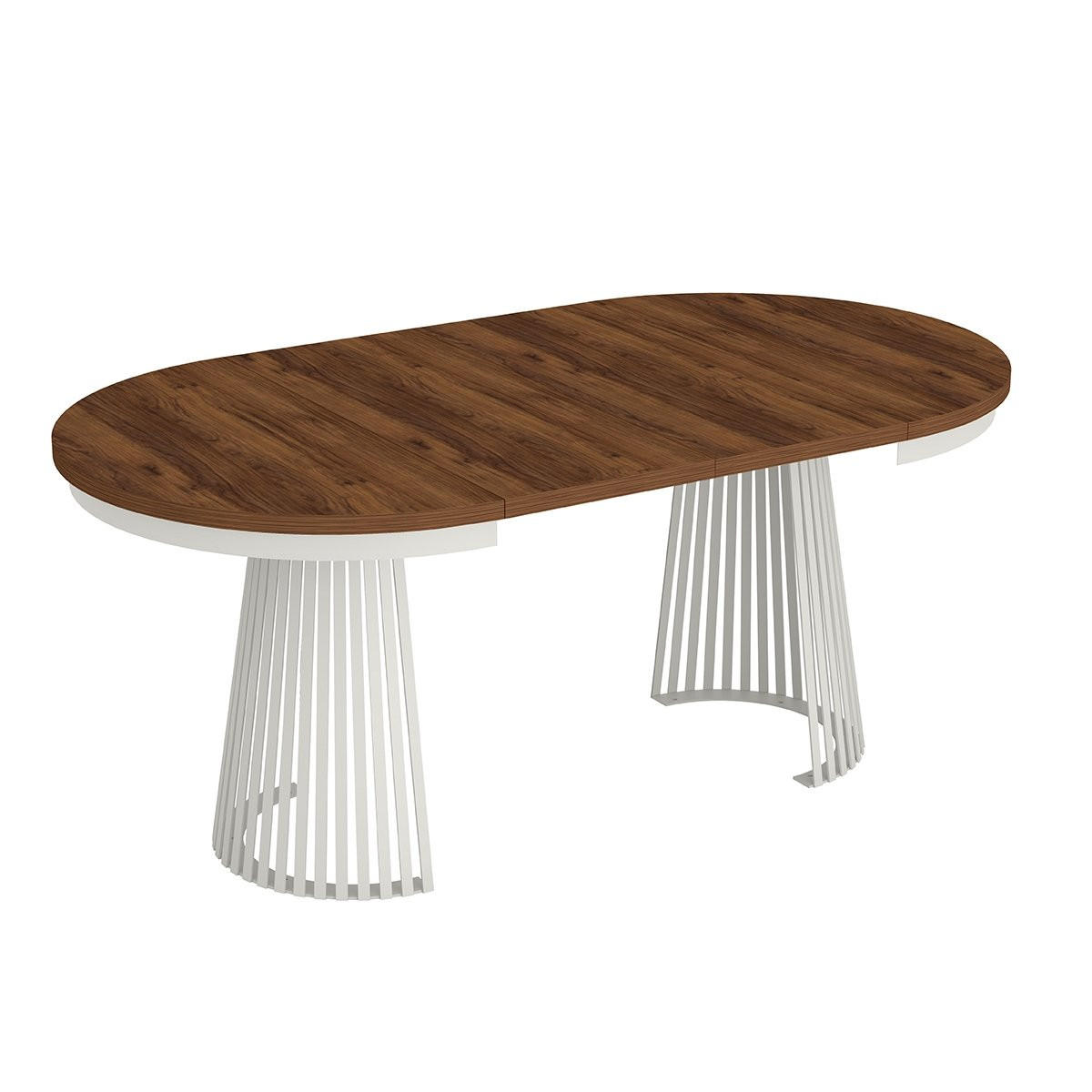 ESSTISCH TRAVIS Ausziehbar 100 - 180 / 100 x 76,6 cm - Weiß/Braun, Holz (100/100/76.6cm) - MASSENO