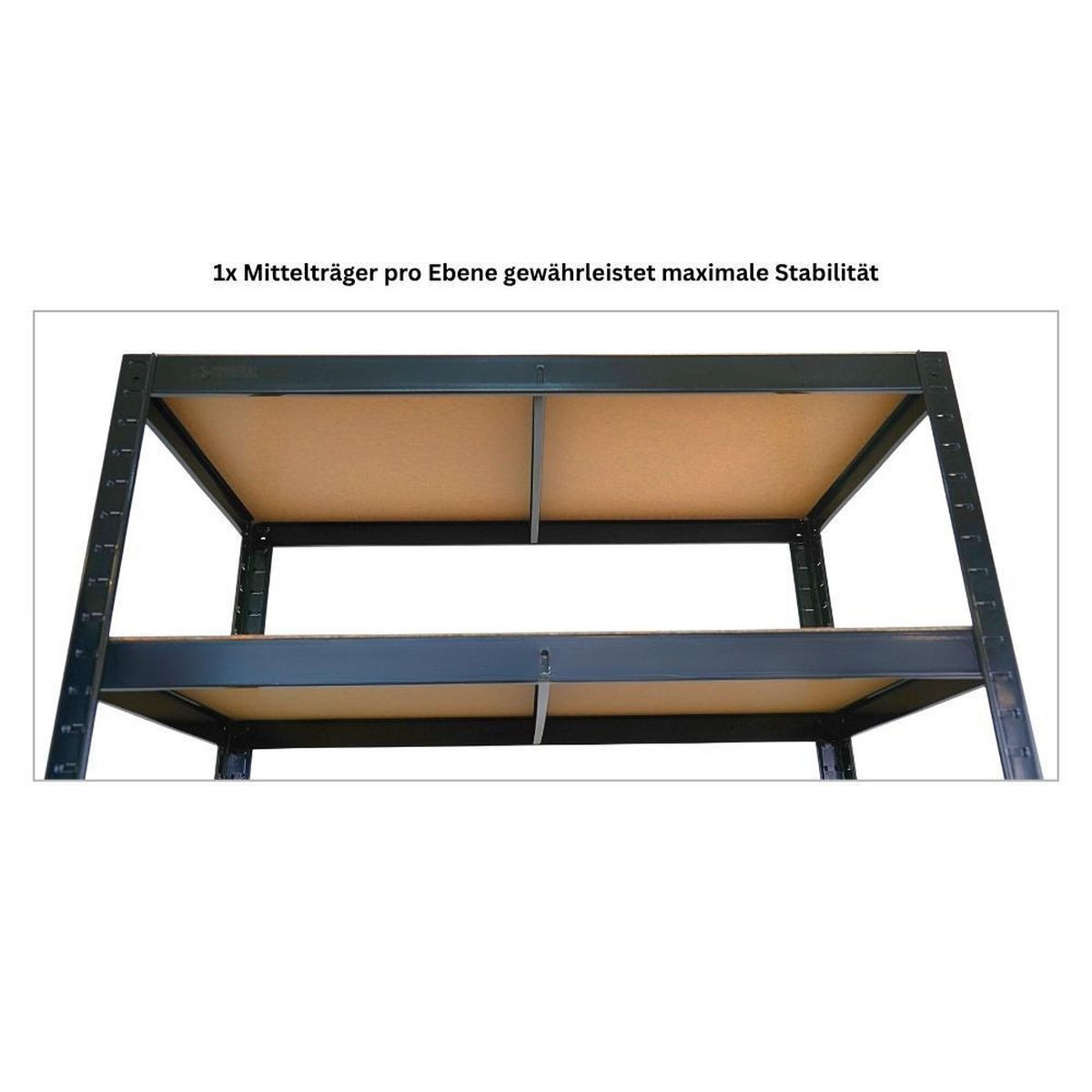 KOMMISSIONIERWAGEN BÜFFEL, 190x90x50cm, 5 Ebenen, Fachlast 50kg, 2X Lenkrollen & 2X Lenkrollen mit Feststellbremse, Schwarz - Schwarz, Metall (90/190/50cm) - PROREGAL