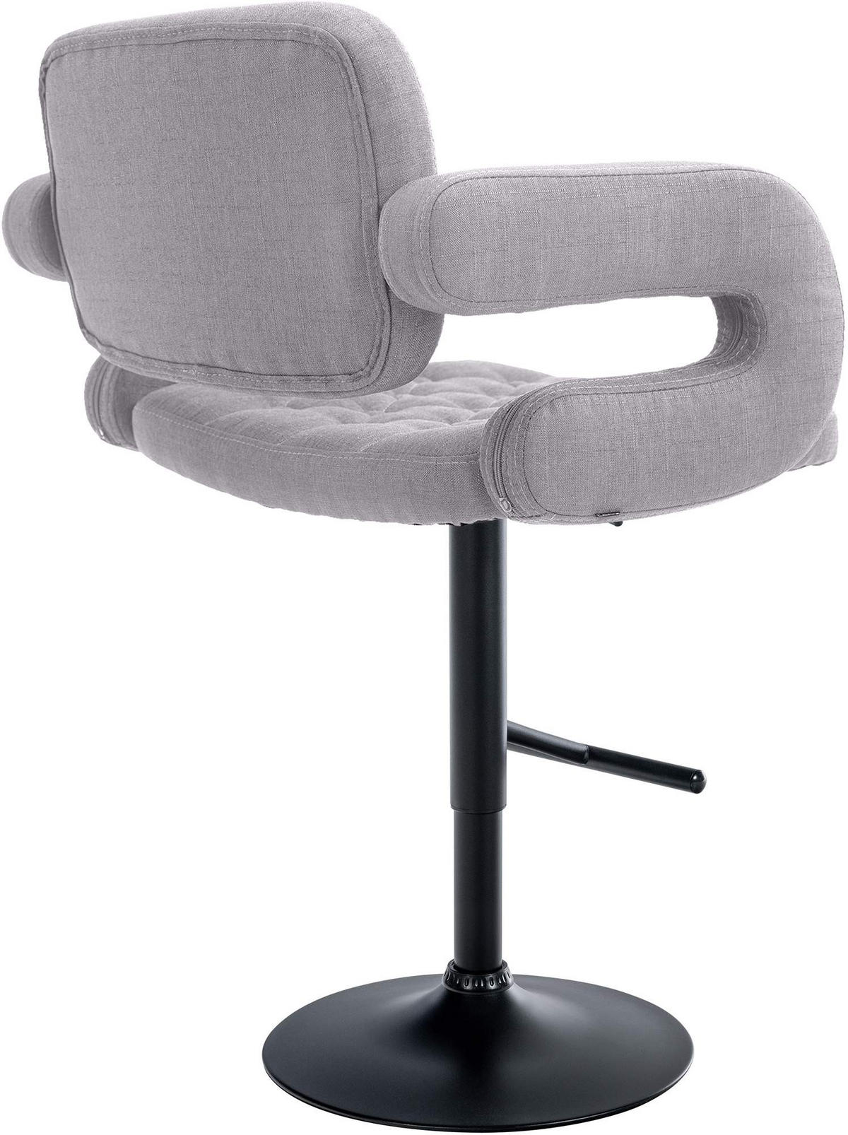 BARHOCKER Stoff grau - Schwarz/Grau, Textil/Metall (62/103/55cm) - CLP