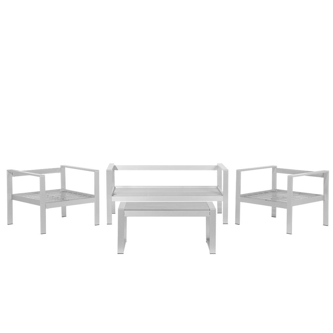 LOUNGE-SET 4-sitzer Aluminium Dunkelgrau Salerno - Grau, Metall - Beliani
