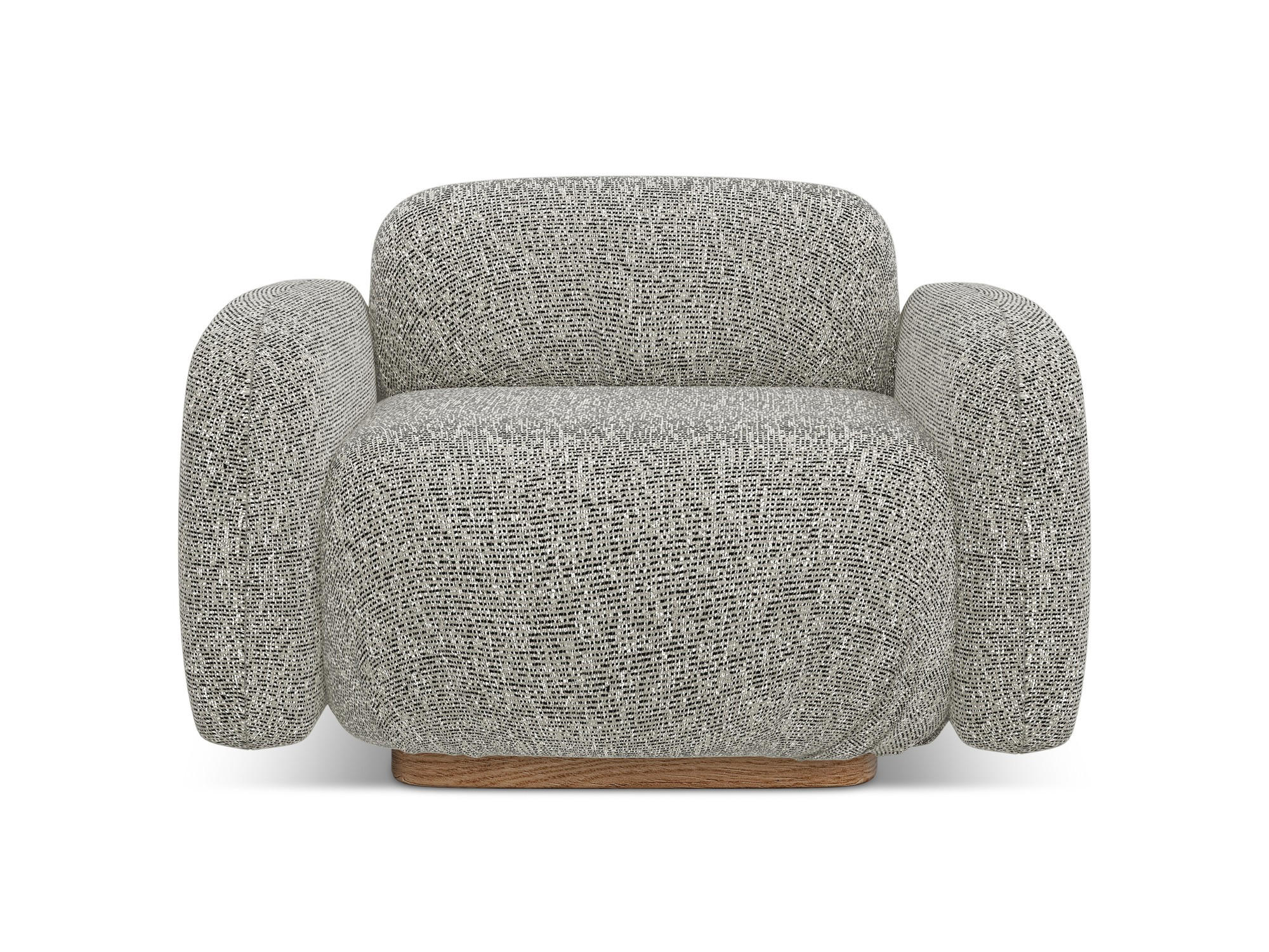 SESSEL Strukturstoff Stoff Beige - Beige/Graubraun, Holz/Textil (110/73/95cm) - Makamii