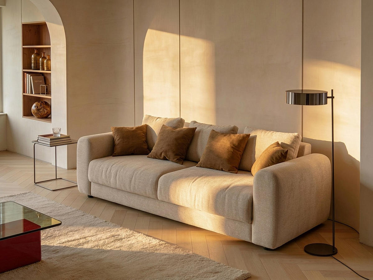 SCHLAFSOFA - 4 Personen - Stoff - Beige - - Beige, Textil (250/90/95cm) - Vente-Unique