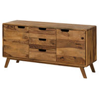 SIDEBOARD Sheesham 134x40x65 natur sandgestrahlt lackiert MALMÖ 2 #207 - Braun, Holz (134/65/40cm) - Massivmoebel24