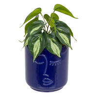KÜNSTLICHE PFLANZE Soleya 30 cm - Dunkelblau, Keramik (30cm) - Atmosphera Createur d´interieur