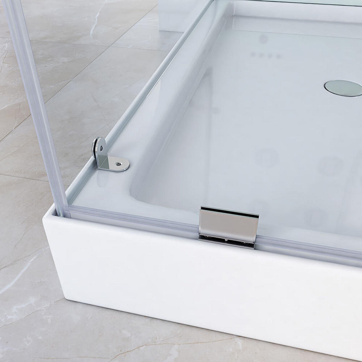DAMPFDUSCHE DESIGN M - M - Weiß, Glas (120cm) - Home Deluxe