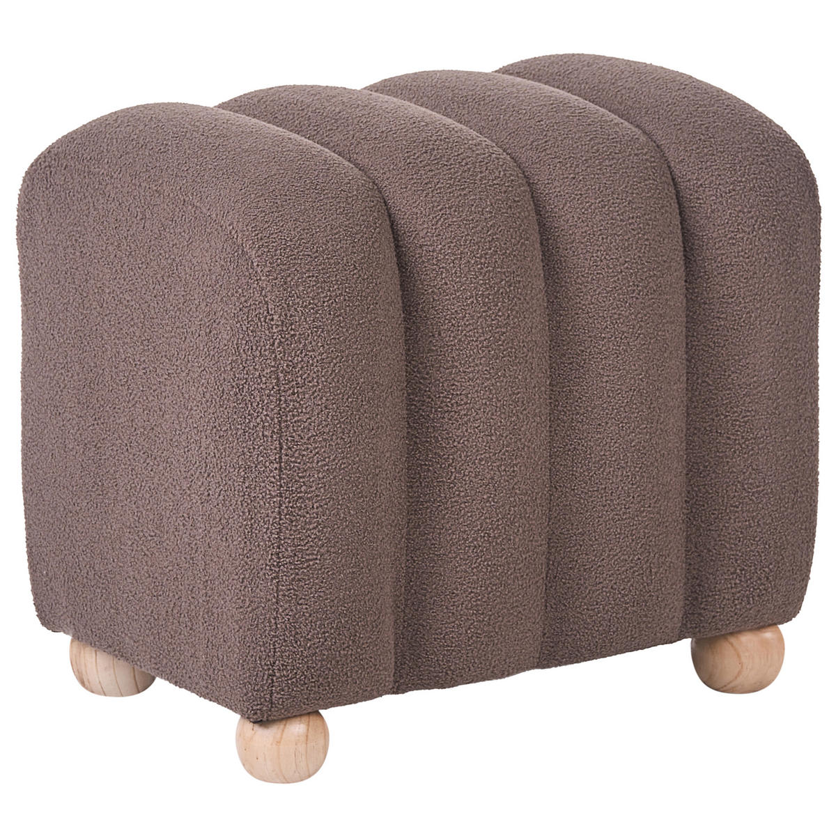 POUF Bouclé Braun Idyllwild - Braun, Textil (49/45/39cm) - Beliani