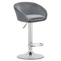 BARHOCKER EAST grauer Sitz, Chrombasis - Grau, Textil (53/103/46cm) - Valora