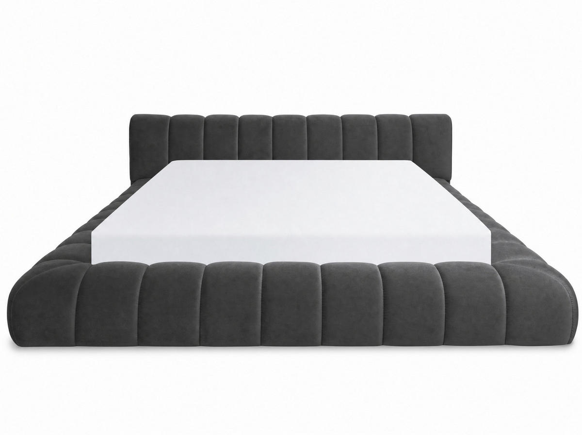POLSTERBETT Adore Anthrazit 180/200 cm Samt mit Bettkasten - Anthrazit, Textil/Metall (180/200cm) - wonello