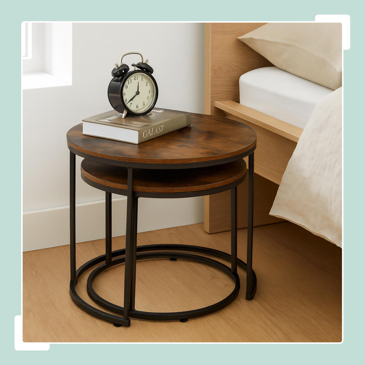 2-TLG.SATZTISCH-SET - Multicolor, Holzwerkstoff/Kunststoff (70/70/45cm) - Relaxdays