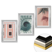 WANDBILDER 3er Set - 20x30 cm Silberner Rahmen - Pastellfarbene Spiralarchitektur - Silberfarben, Kunststoff (20/30cm) - ArtPrintCave