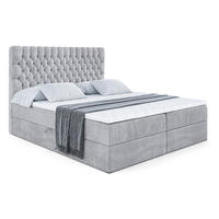 BOXBETT mit Matratze H3 und Lattenrost - SERENE - 120x200 Grau - Hellgrau, Holzwerkstoff (120/200cm) - ALTDECOR