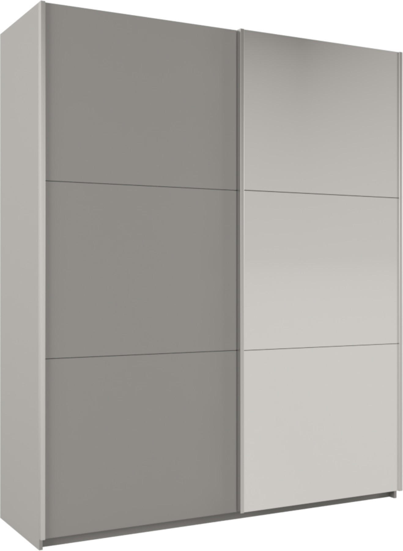 SCHWEBETÜRENSCHRANK ORIANNA 200/244/65 cm 2-türig mit Spiegel Grau - Grau, Holzwerkstoff (200/244/65cm) - MASSENO
