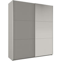 SCHWEBETÜRENSCHRANK ORIANNA 200/244/65 cm 2-türig mit Spiegel Grau - Grau, Holzwerkstoff (200/244/65cm) - MASSENO