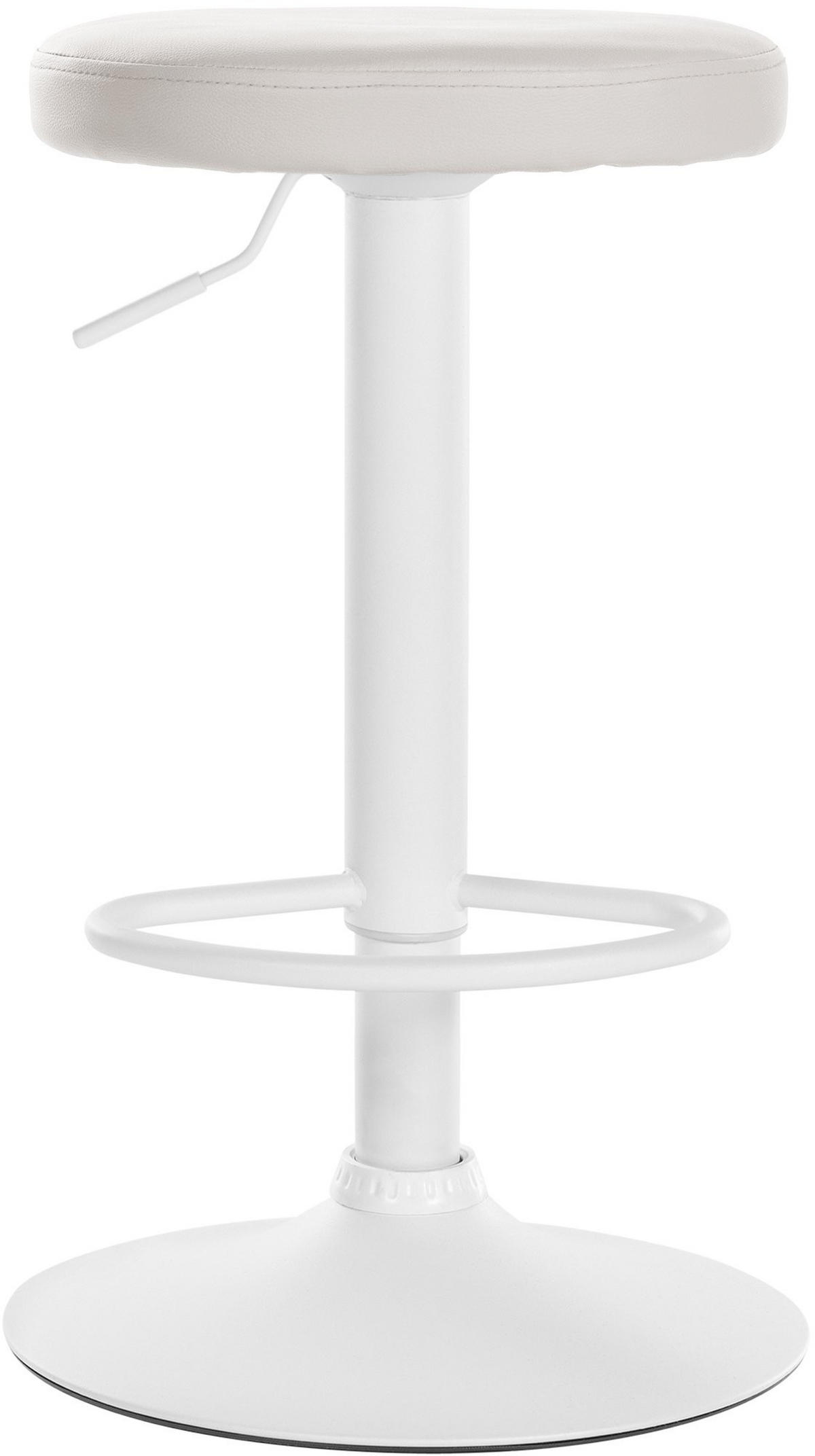 BARHOCKER Ponte 60-81 cm weiß - Weiß, Leder (38.5/60/38.5cm) - furnicato