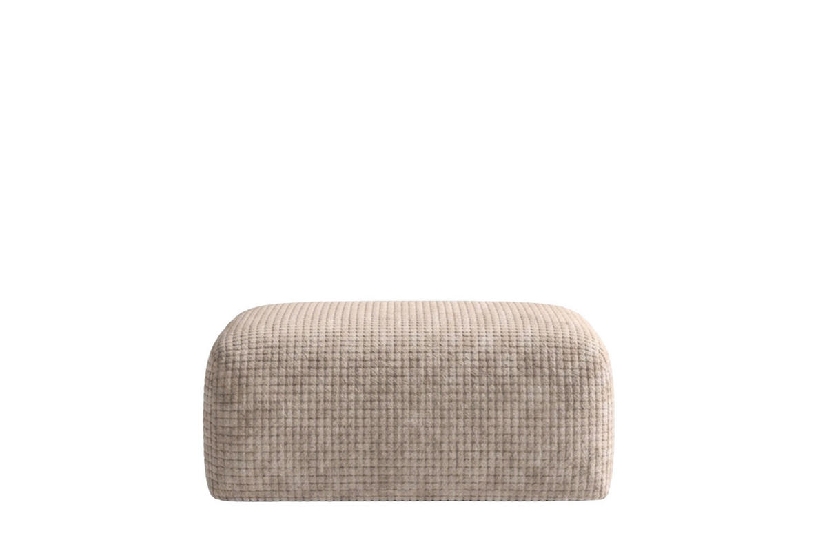 HOCKER, Sitzhocker, Chenille-Stoff Cremona, Beige, GRETA - Beige, Holz (91/40/89cm) - Kaiser Möbel