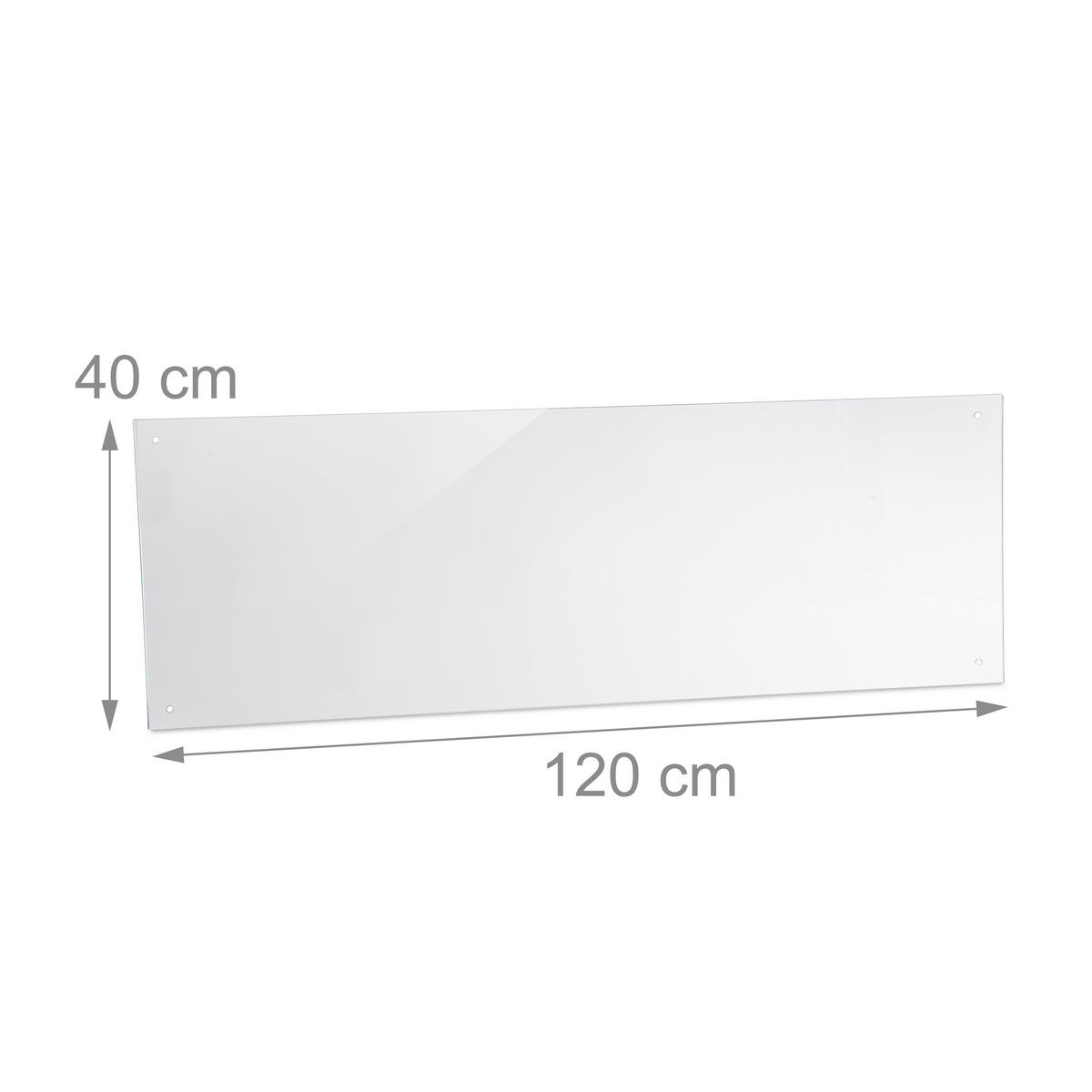 SPRITZSCHUTZ - Transparent, Glas (0.6/120/40cm) - Relaxdays