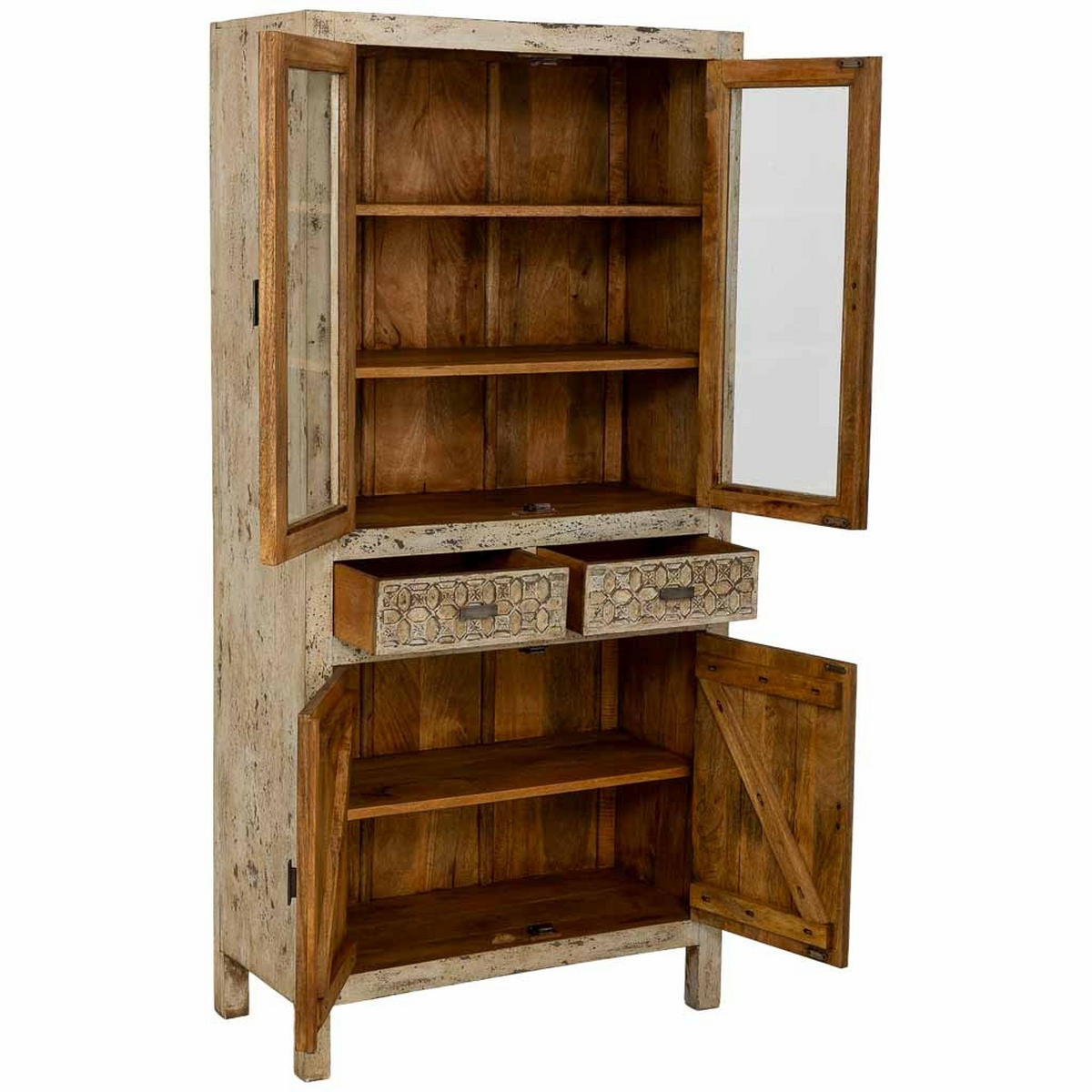 VITRINE grau 85x40x180cm - Grau, Holz (85/180/40cm) - Wanderlust