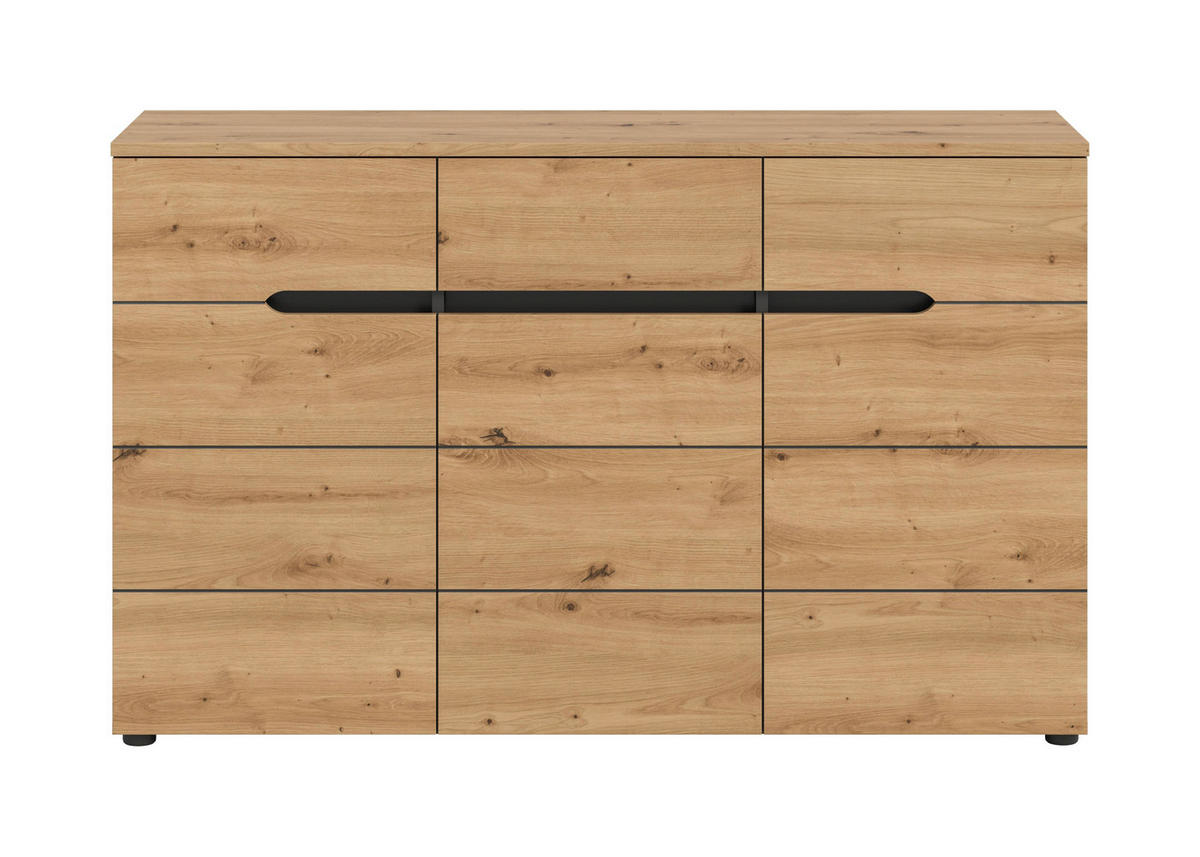 KOMMODE Canu Artisan 130/41/81 cm - Grau, Holzwerkstoff (130/81/41cm) - Xonox