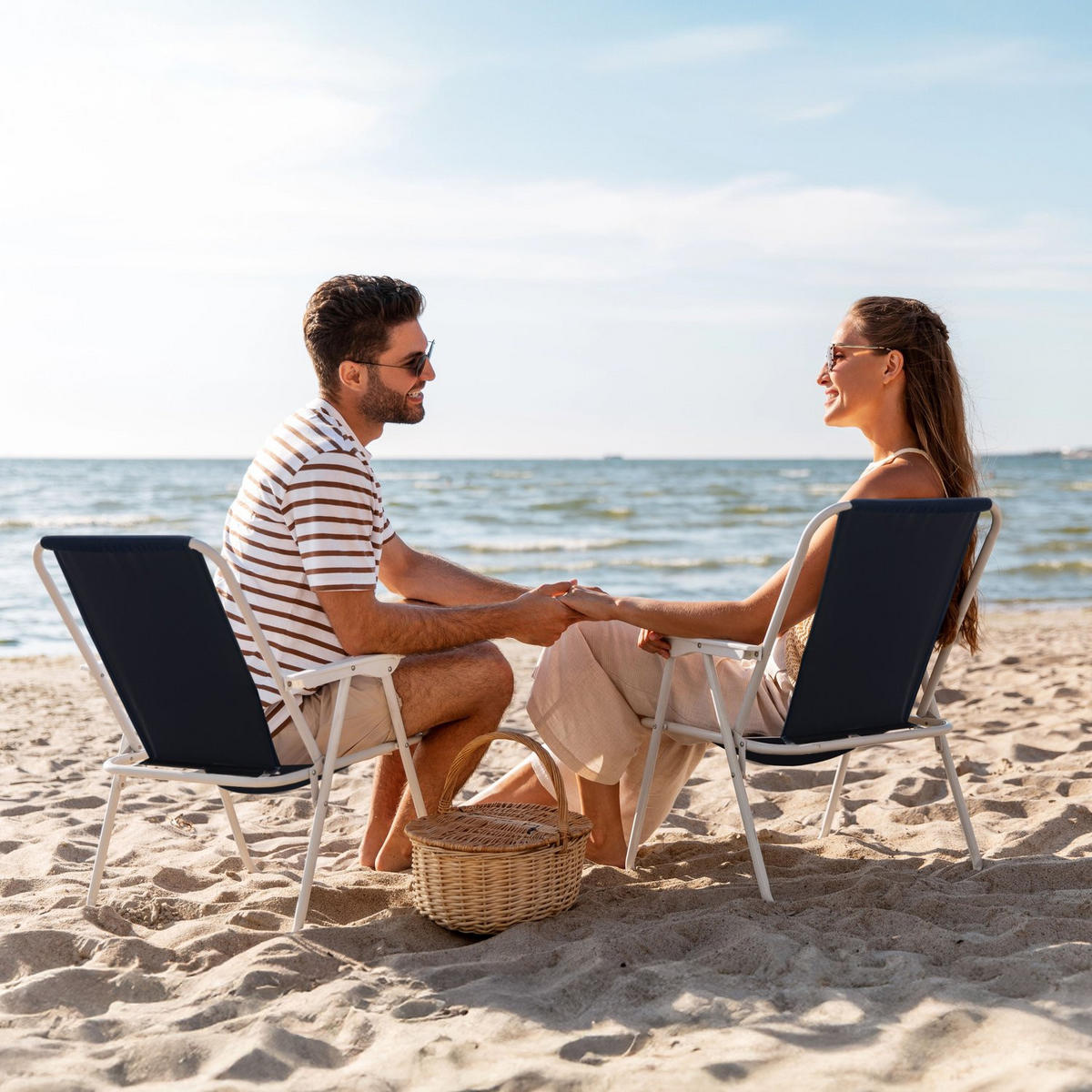 CAMPINGSTUHL bis 100 kg - Dunkelblau, Textil/Metall (46/73/48cm) - Outtec