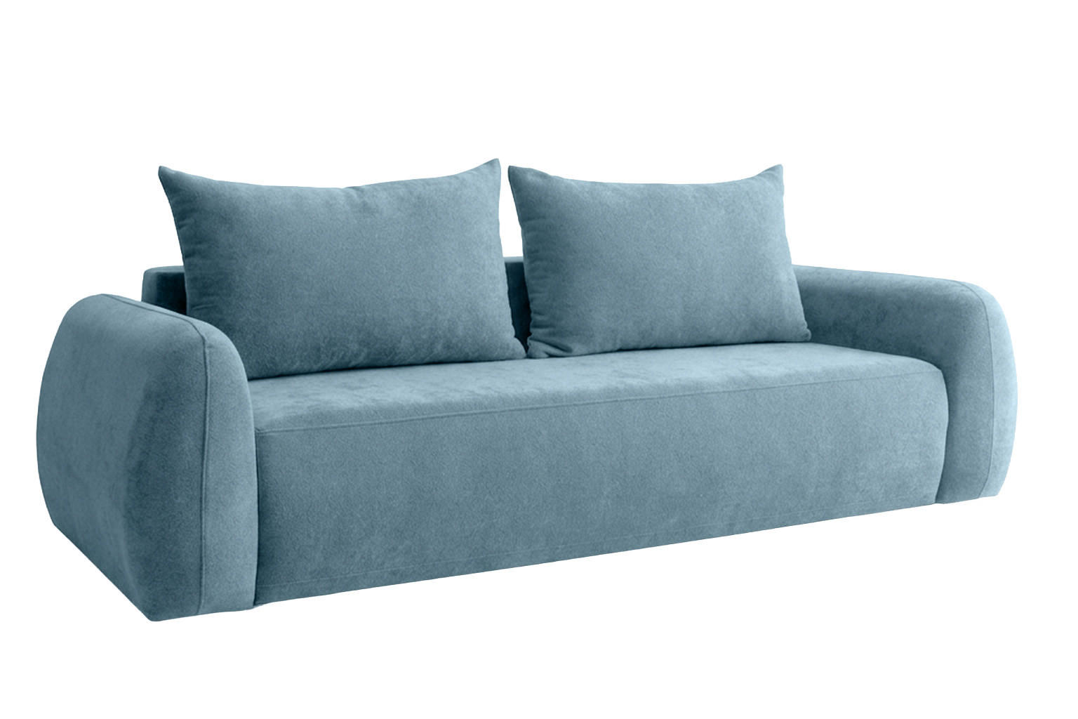 SOFA Mit Schlaffunktion Und Bettkasten, Stoff Doha, Blau, HELA - Blau, Holz (250/89/100cm) - Kaiser Möbel