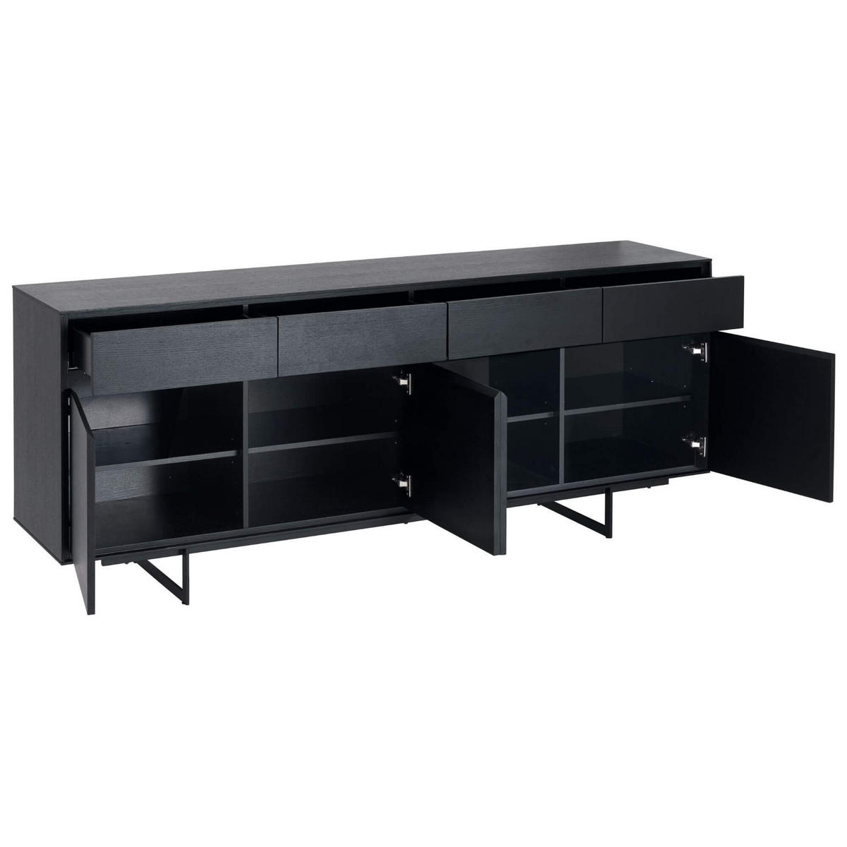 SIDEBOARD Schwarz - Schwarz, Holz/Holzwerkstoff (205/82/45cm) - Furnhouse