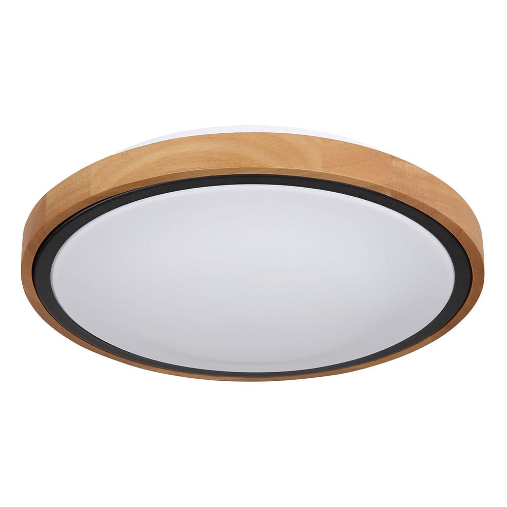 LED DECKENLEUCHTE Metall Braun Holzoptik - Braun, Holz (30.7/30.7/9cm) - Globo Lighting