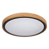 LED DECKENLEUCHTE Metall Braun Holzoptik - Braun, Holz (30.7/30.7/9cm) - Globo Lighting