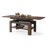 COUCHTISCH rechteckig Eiche dunkel - Anthrazit ausziehbar höhenverstellbar - Anthrazit/Braun, Holzwerkstoff (65/130/58cm) - designimpex