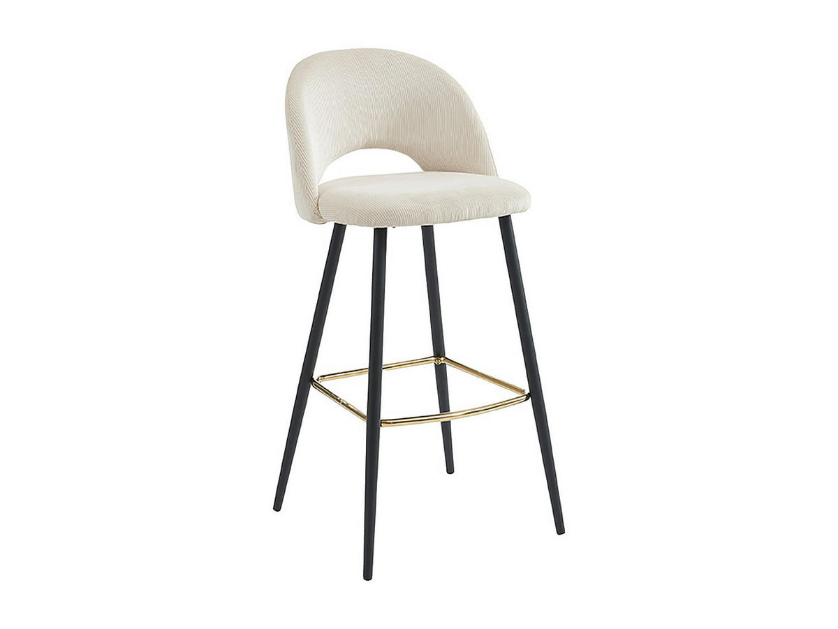 BARHOCKER 2er-Set - Cord & Metall - Cremefarben - FINCHY - Creme, Textil (48/100/50cm) - Pascal Morabito