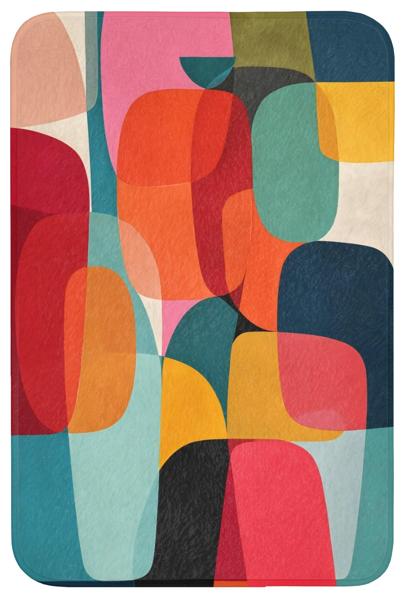 KOUPELNOVÁ PŘEDLOŽKA Tvary - barevné - abstraktní - letadla 60x90 cm - různobarevná, textil/plast (60/90cm) - OnlyWow