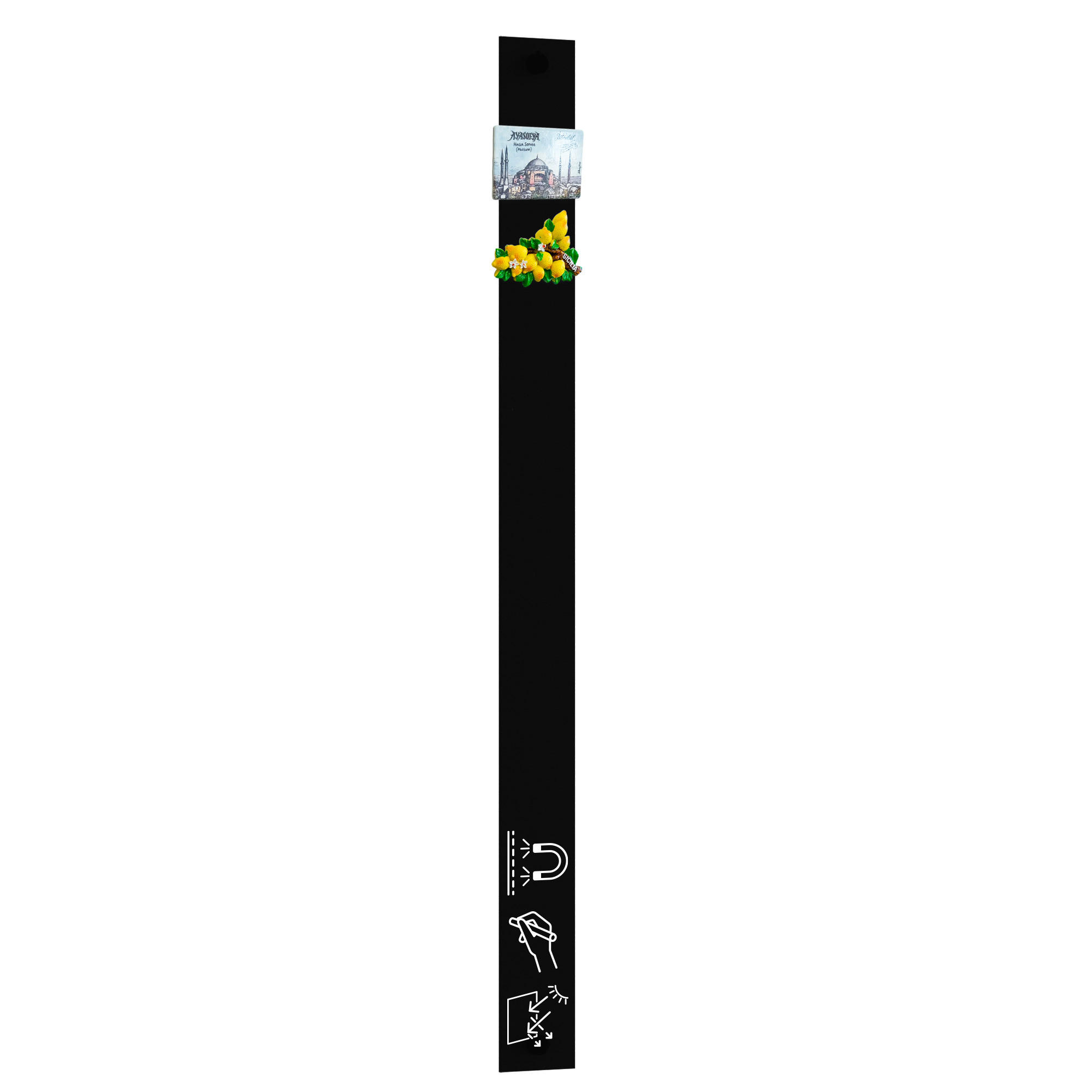MAGNETPLATTE rahmenloses SLIMboard - Kreideoberfläche - 60x5 cm - Schwarz, Metall (60/5/0.3cm) - ALLboards