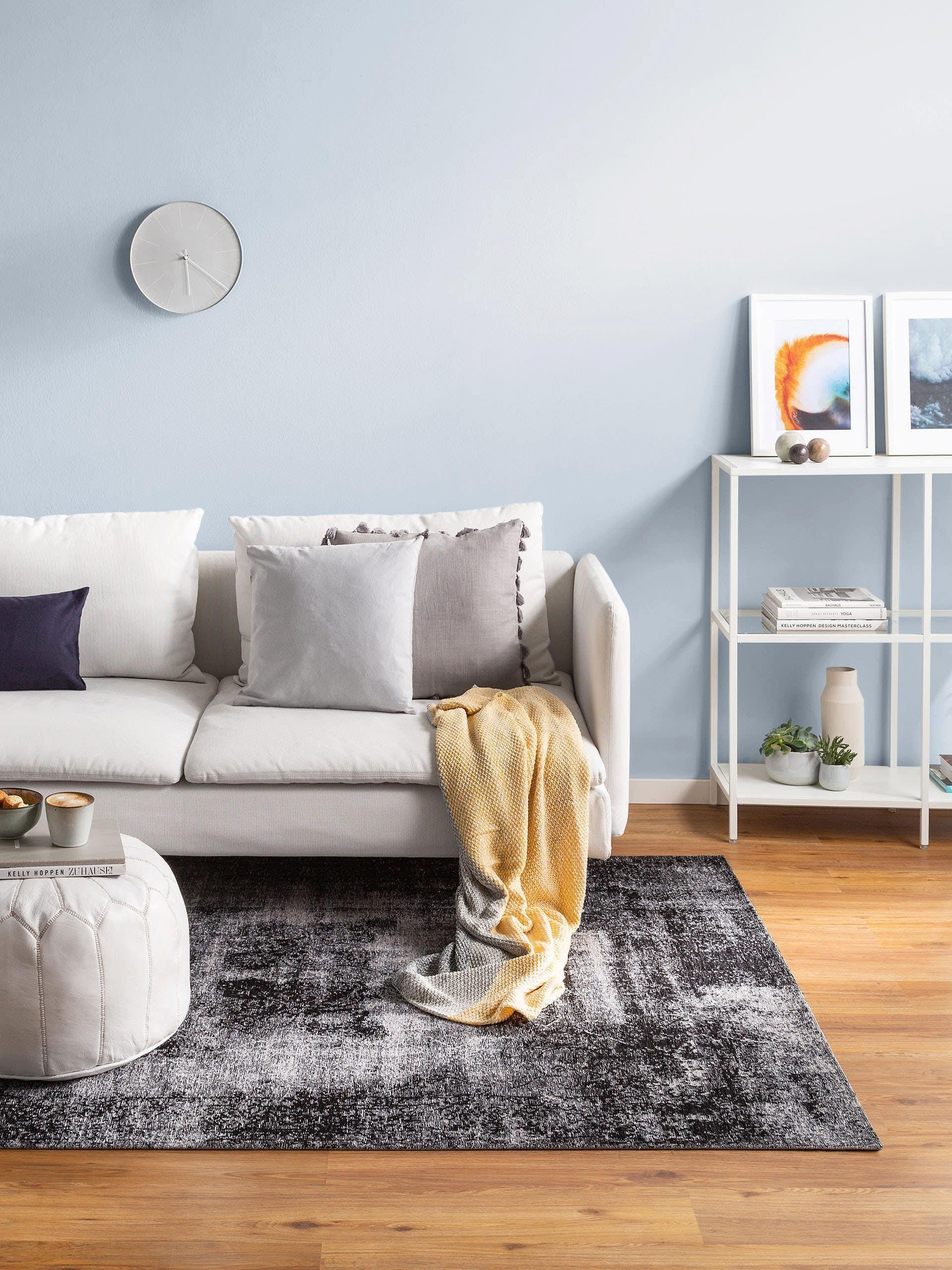 Thumbnail - benuta Pop Flachgewebeteppich, Schwarz, Textil, Patchwork, Rechteckig, 195x285 cm, Oeko-Tex® Standard 100, für Fußbodenh...