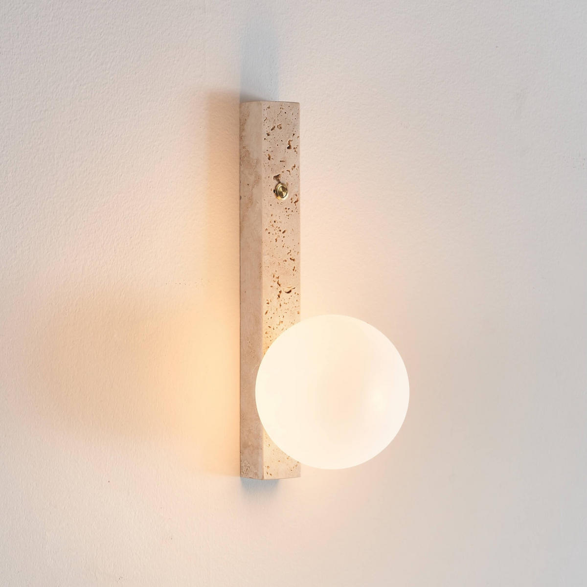 WANDLEUCHTE Lira, Beige, weiß und Messing, 30cm - Beige, Glas (12/30/14.5cm) - KOSILUM