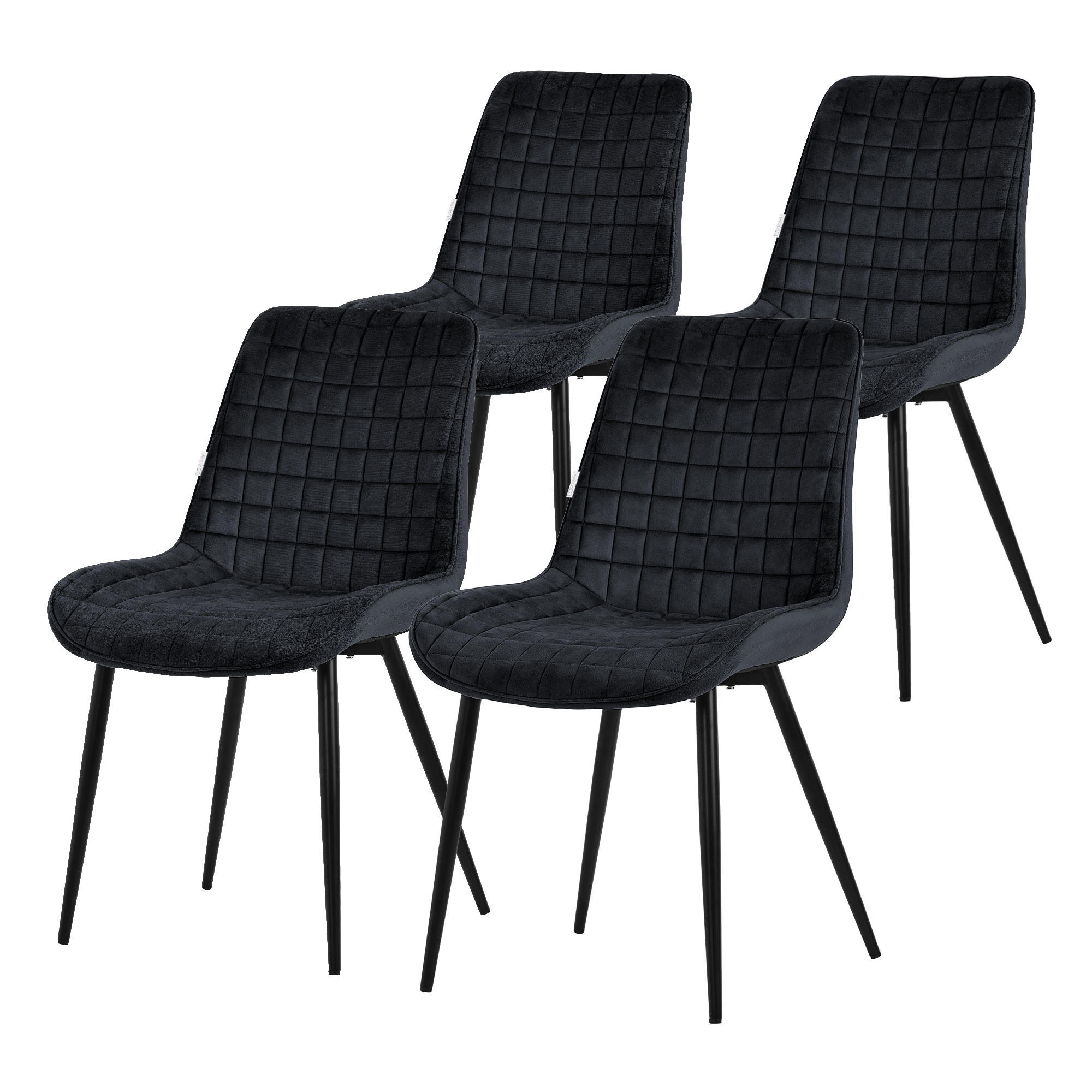 ML-DESIGN JÍDELNÍ ŽIDLE 4KS Černý samet