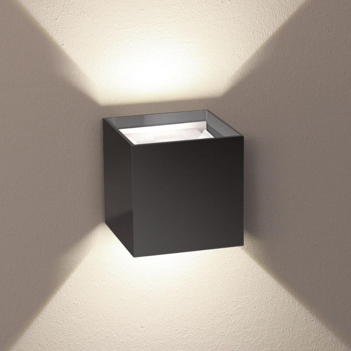 LED-WANDLAMPE Ixa High Power Anthrazit Quadratisch - Anthrazit, Metall (10/10/10cm) - s.luce