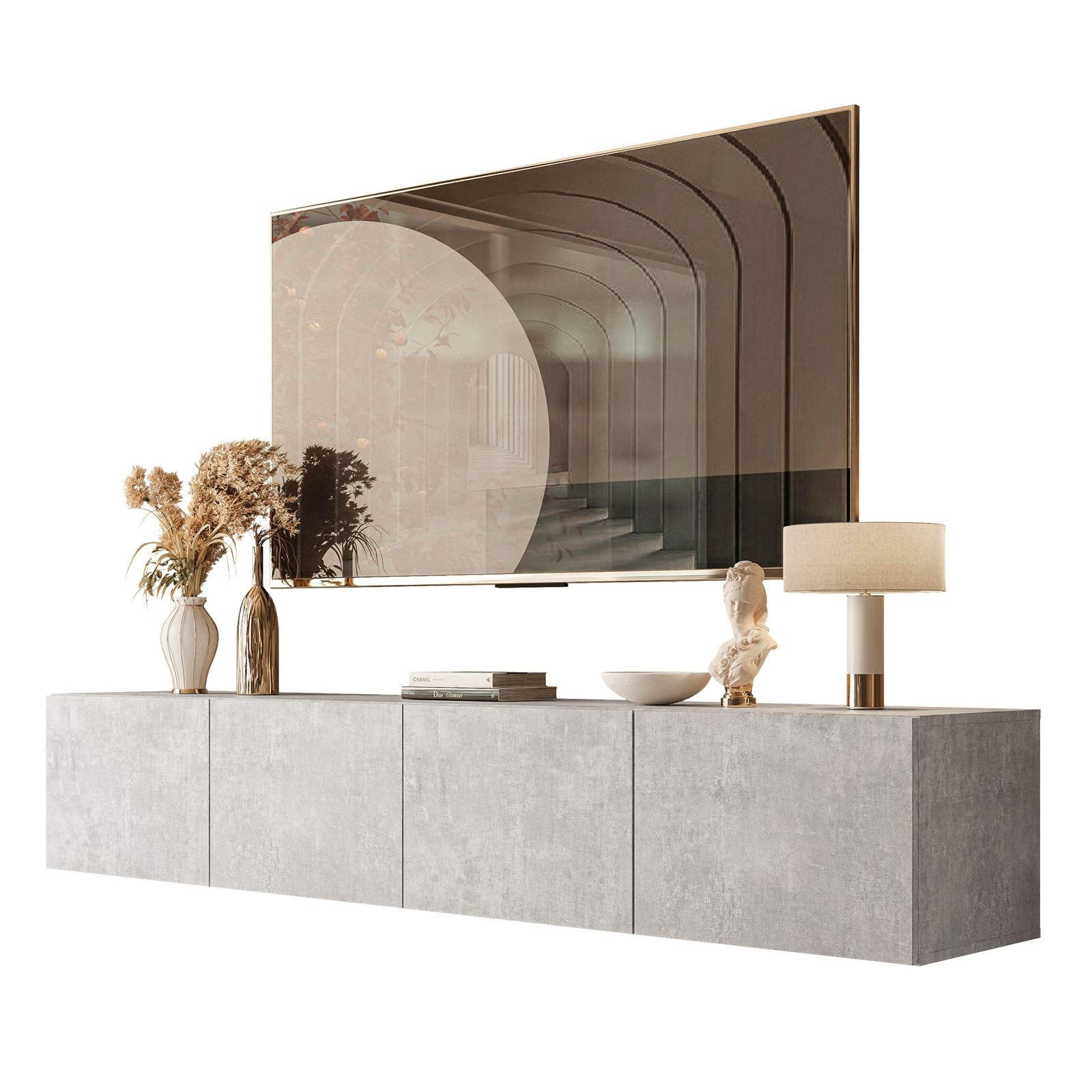Lookway Hängeschrank Grau 200x36x40 cm