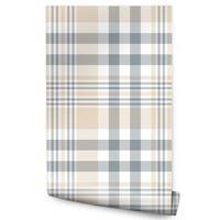VLIESTAPETE Klassisches Karomuster – Beige, Grau, Weiß – 50x1000 cm - Beige/Weiß, Papier (50/1000cm) - Muralo