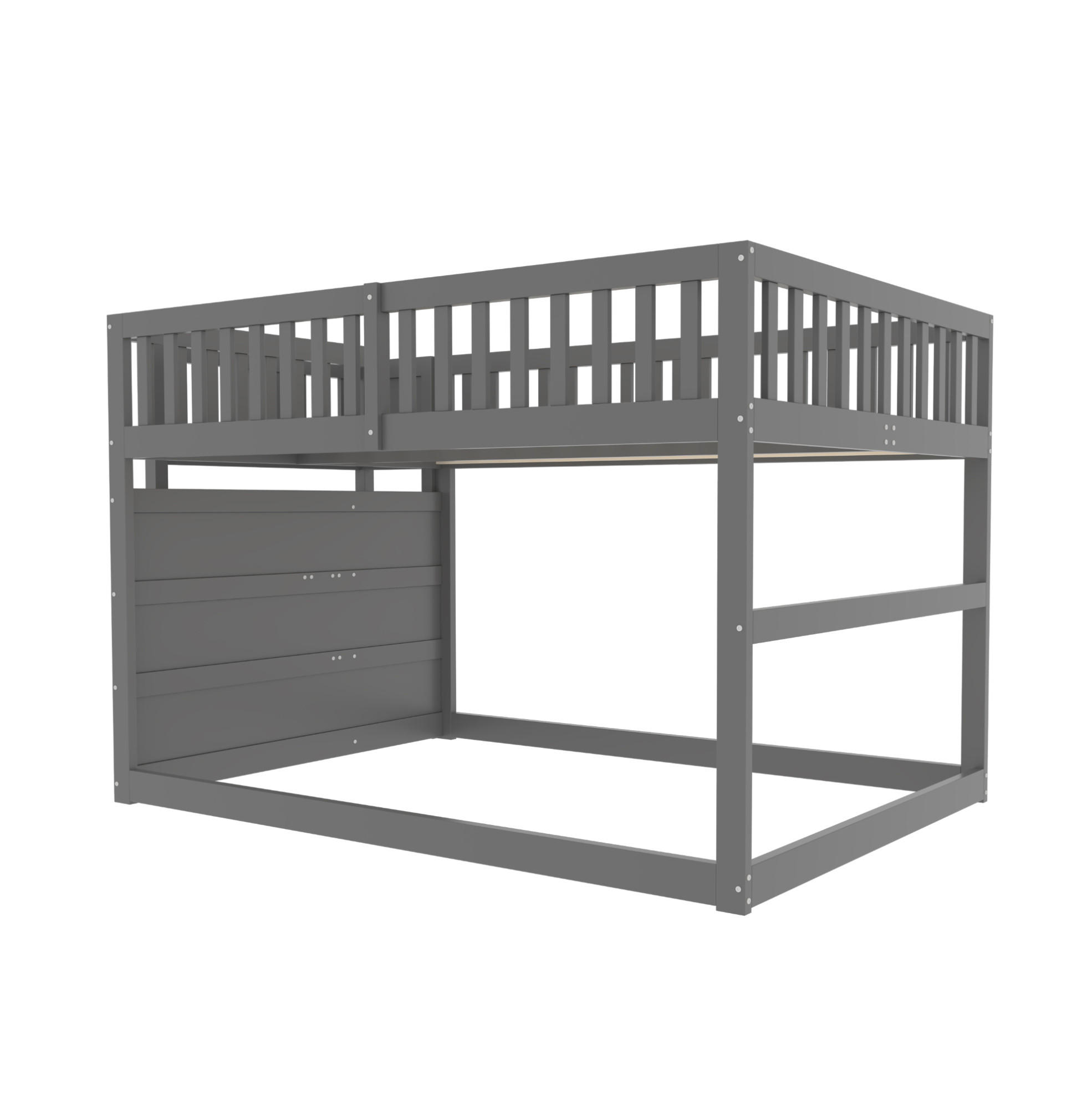 ETAGENBETT 140/200 cm Grau mit Treppe und 4 Schubladen aus Holz - Grau, Holz (140/200cm) - MIVRAY