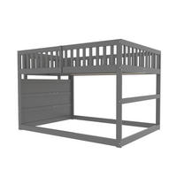 ETAGENBETT 140/200 cm Grau mit Treppe und 4 Schubladen aus Holz - Grau, Holz (140/200cm) - MIVRAY