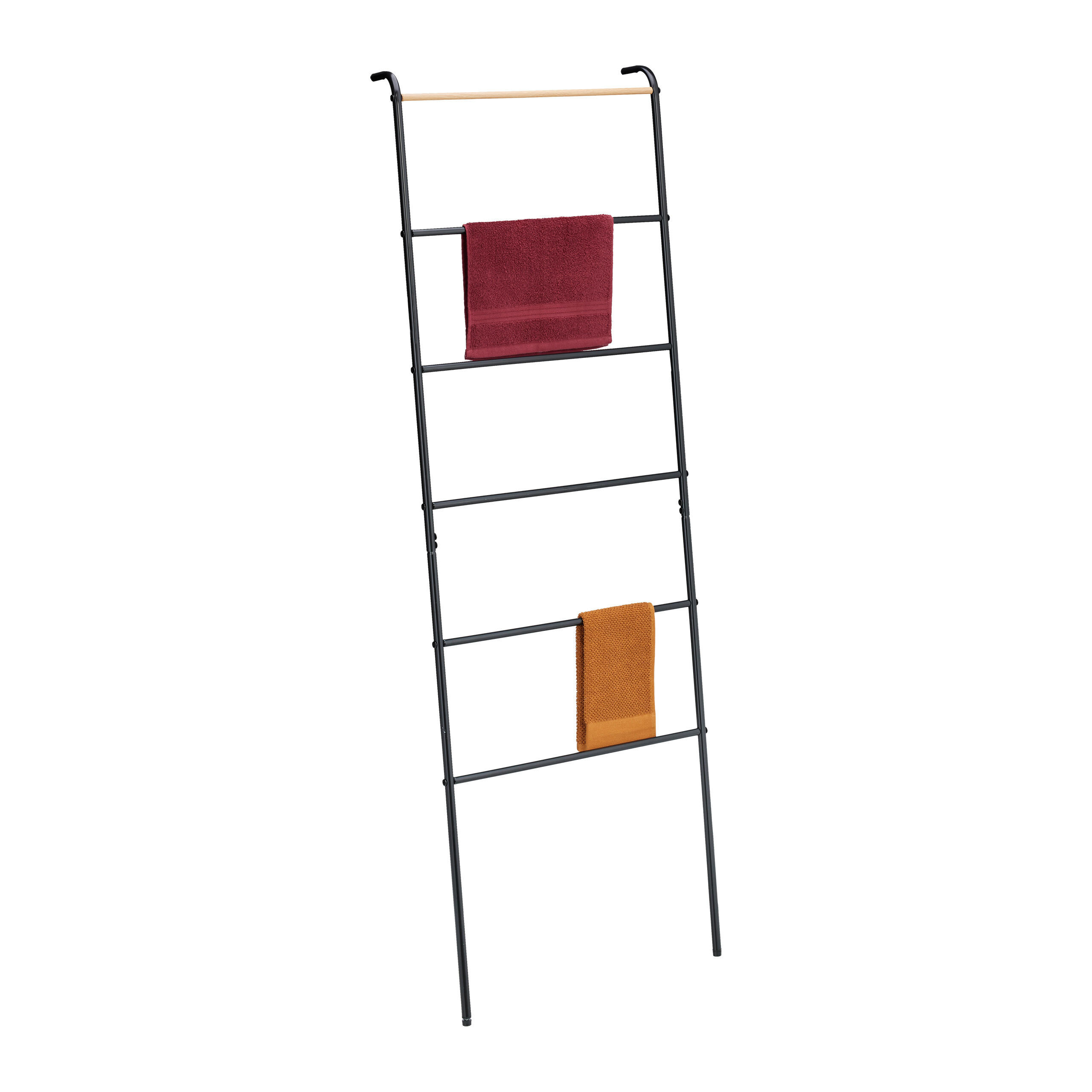 HANDTUCHLEITER - Schwarz, Metall (55.5/160.5/10cm) - Relaxdays