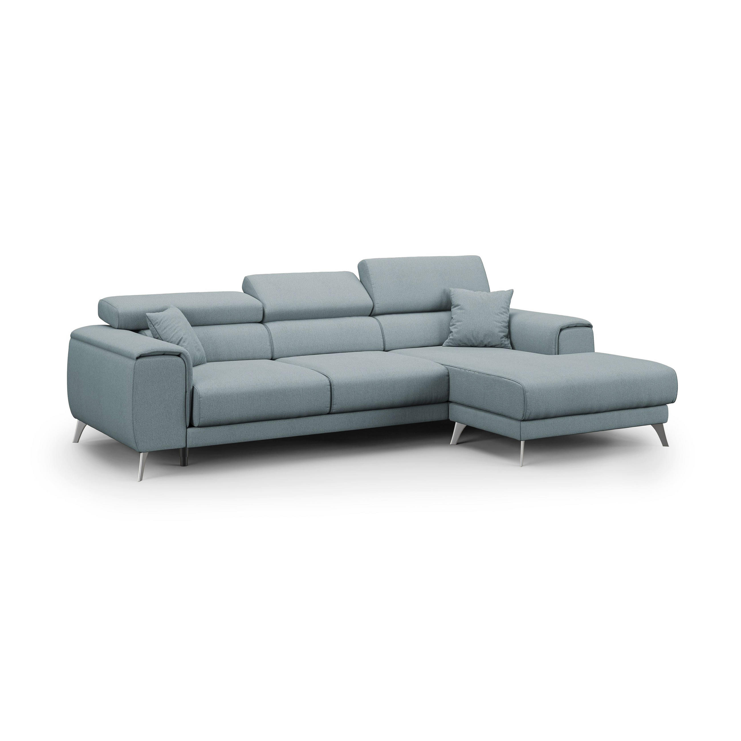ECKSOFA LINKS Fusion - Hellblau, Textil (260/102cm) - Divani.store