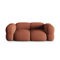 SOFA Loretto aus strukturiertem Stoff koralle 3 Sitzplätze - Koralle, Textil (100/68/210cm) - Cosmopolitan Design