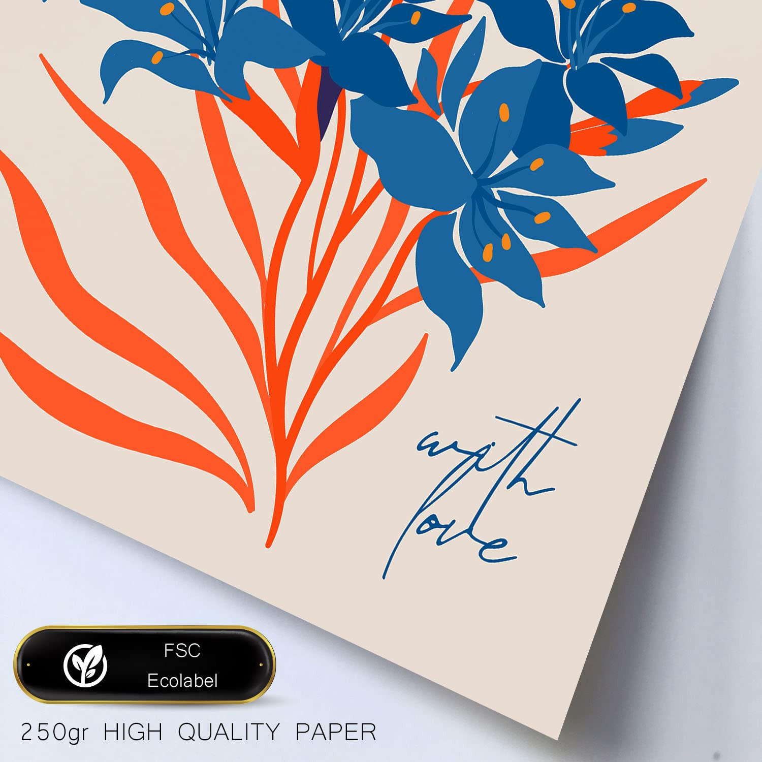 POSTER Set Mit 6 Blumen Orange Blütenblätter Natur Und Botanikdrucke Für Innenarchitektur A3 & A4 Weißer Rahmen - Weiß, Papier (29/3cm) - Nacnic