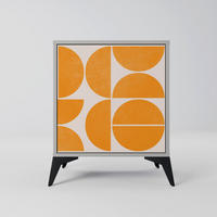 SIDEBOARD RECURRING DREAMS, Grau, 57,5x42x70,5 cm, Schwarze Metall-Sternfüße - Multicolor/Schwarz, Holzwerkstoff/Metall (57.5/70.5/42cm) - SpaceRebels