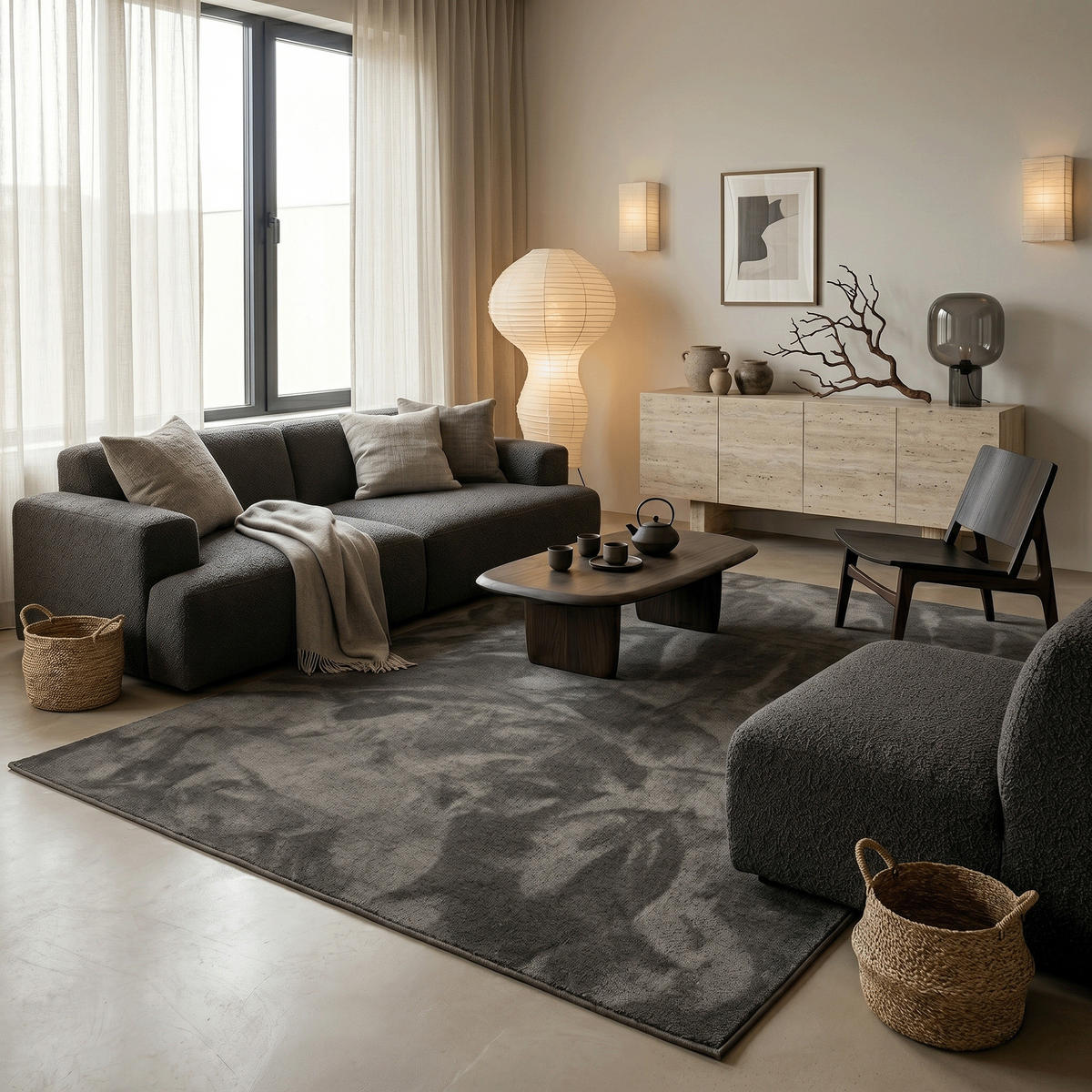 HOCHFLOR LANGFLOR TEPPICH SUPER SOFT MELIA - Anthrazit, Textil (120/170cm) - Pergamon