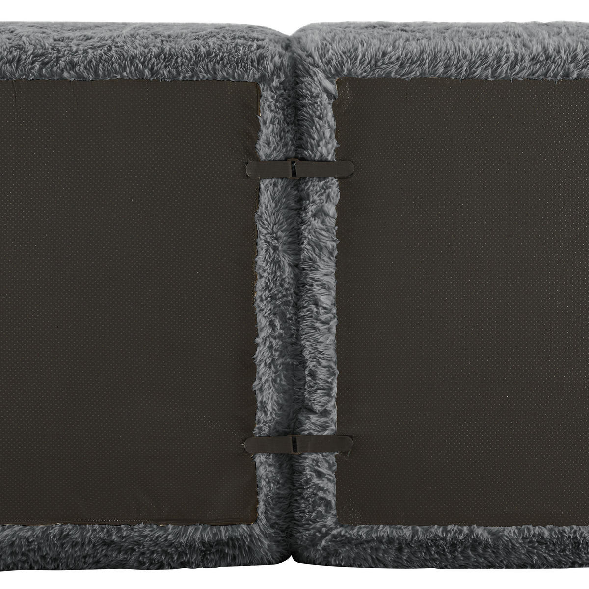 SOFA modular 4-Sitzer L-Form Plüsch Grau - Grau, Kunststoff (179/378cm) - Meubliv