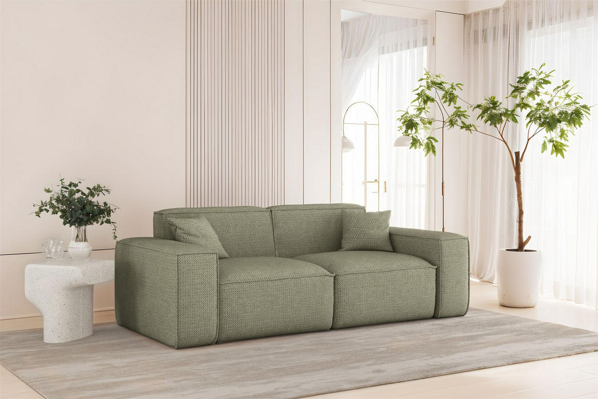 SOFA 2-sitzer Celes Premium In Artico - Grün, Holzwerkstoff/Textil (182/73/90cm) - Fun Möbel