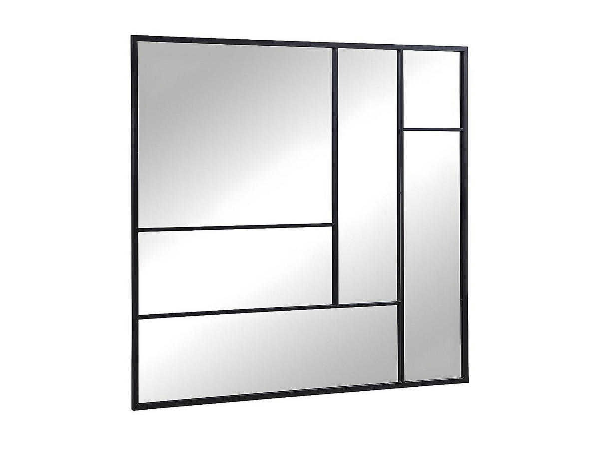 SPIEGEL - Industrial-Stil - Metall - 150 x 130 cm - Schwarz - MALDONIA - Schwarz, Metall (130/150/3cm) - Vente-Unique