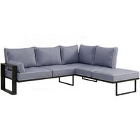 ROHOVÝ díl pohovky Verdino s kovovým rámem 215 cm, modrošedý - šedohnědá, kov (215/90/223cm) - Beautysofa